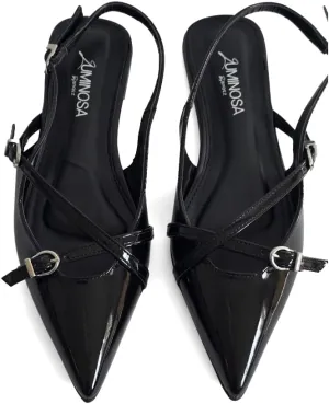 LUMINOSA Women’s Chic Slingback Flats with Buckle Detail