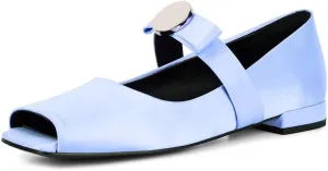 Lyrisiphy Ballet Flats Shoes for Women Mary Jane Flats Open Square Toe Buckle Strap Bow Medal Flats Ballerina Shoes Party Casual Formal Flats Black Flats