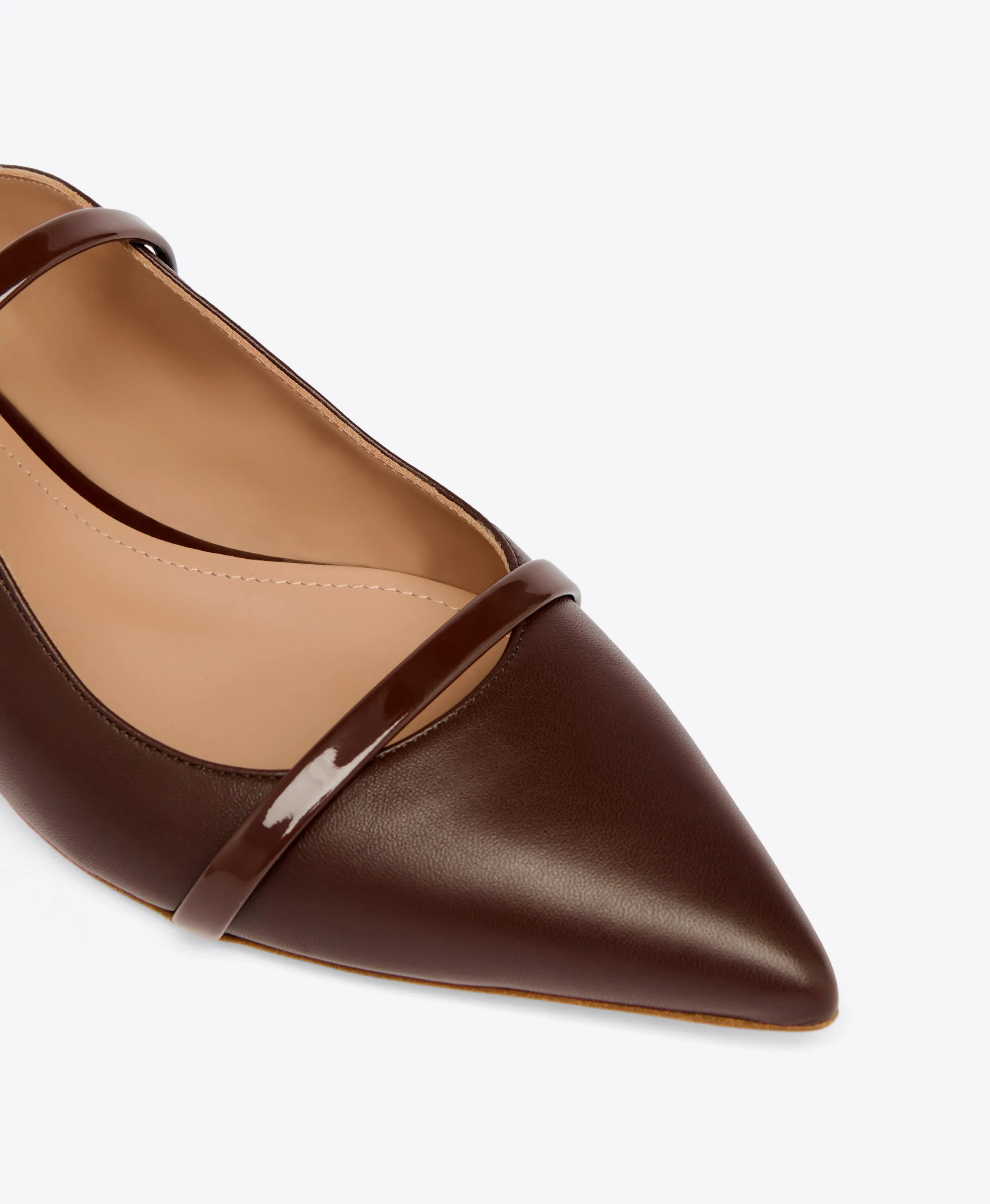 Maureen Dark Brown Leather Flat Mules