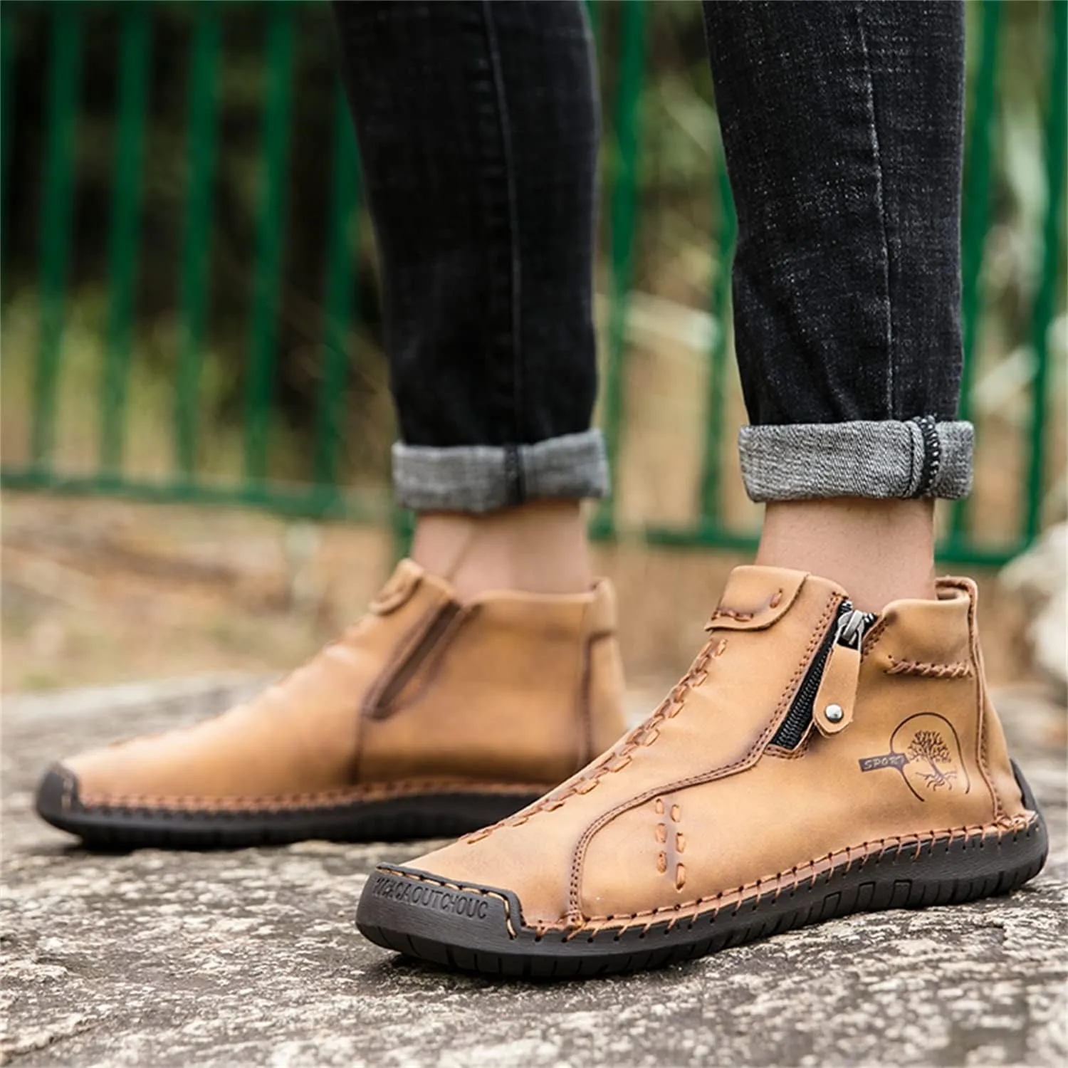 Medieval Boots Leather Renaissance Outdoor Casual Fashion Zipper Slip On Boots for Women Blue Green