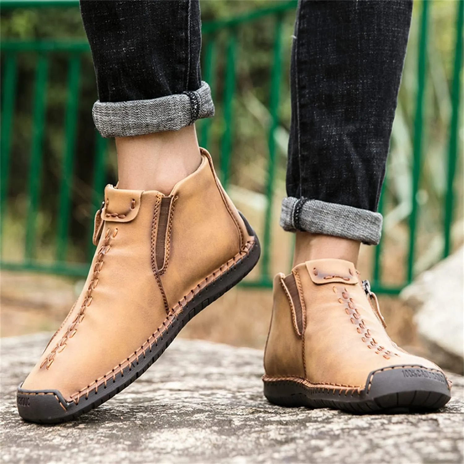 Medieval Boots Leather Renaissance Outdoor Casual Fashion Zipper Slip On Boots for Women Blue Green