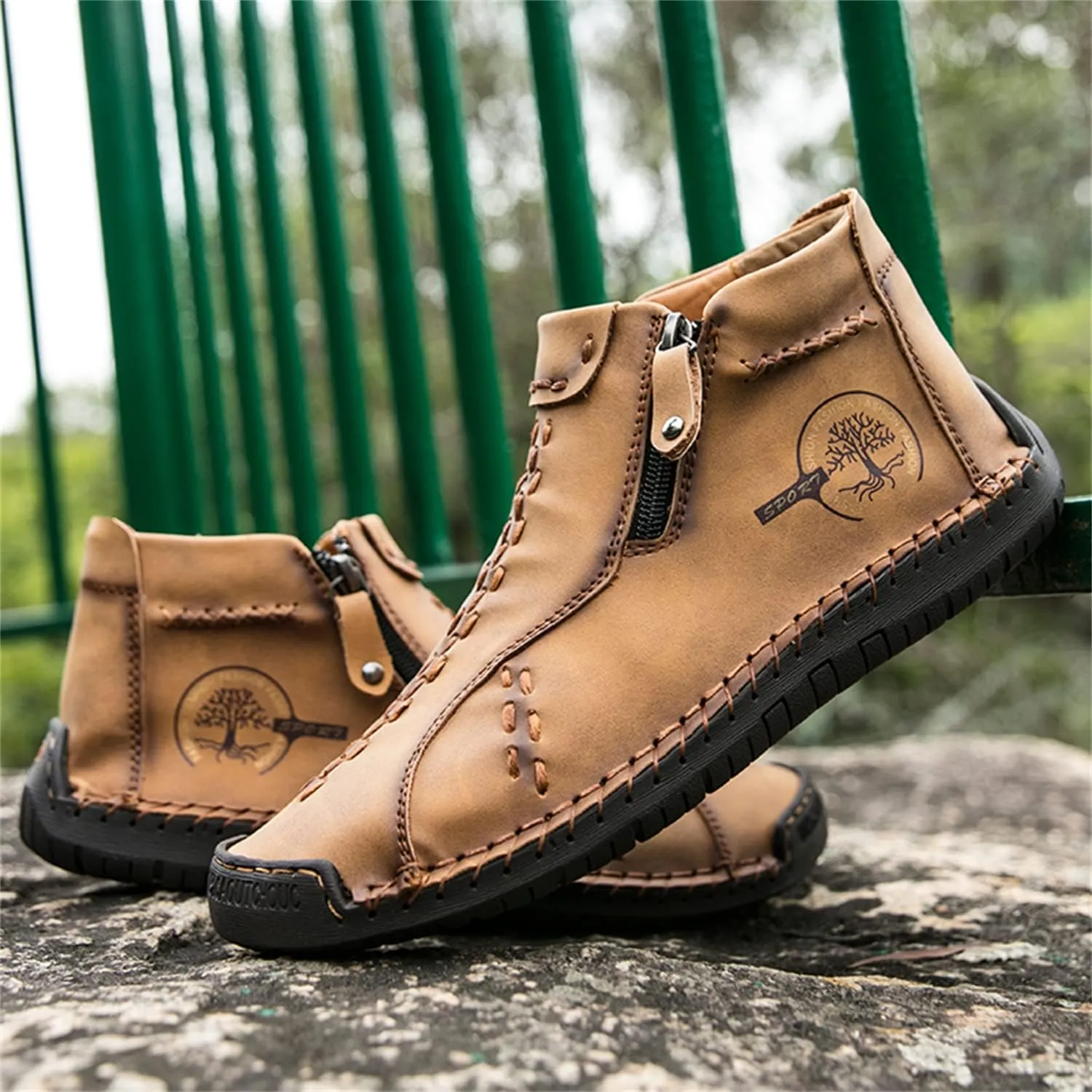 Medieval Boots Leather Renaissance Outdoor Casual Fashion Zipper Slip On Boots for Women Blue Green