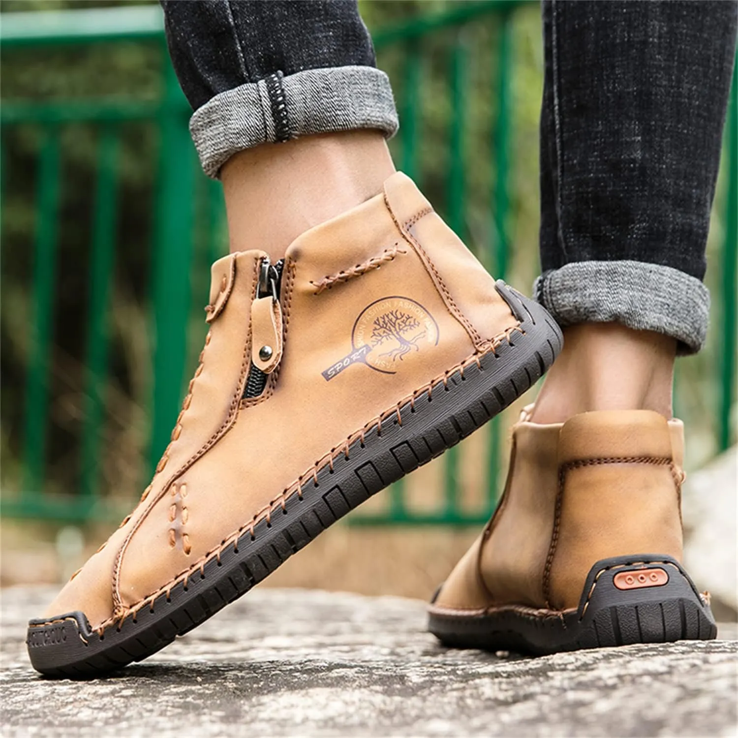 Medieval Boots Leather Renaissance Outdoor Casual Fashion Zipper Slip On Boots for Women Blue Green
