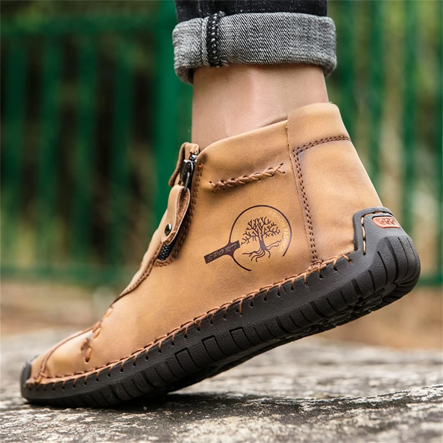 Medieval Boots Leather Renaissance Outdoor Casual Fashion Zipper Slip On Boots for Women Blue Green