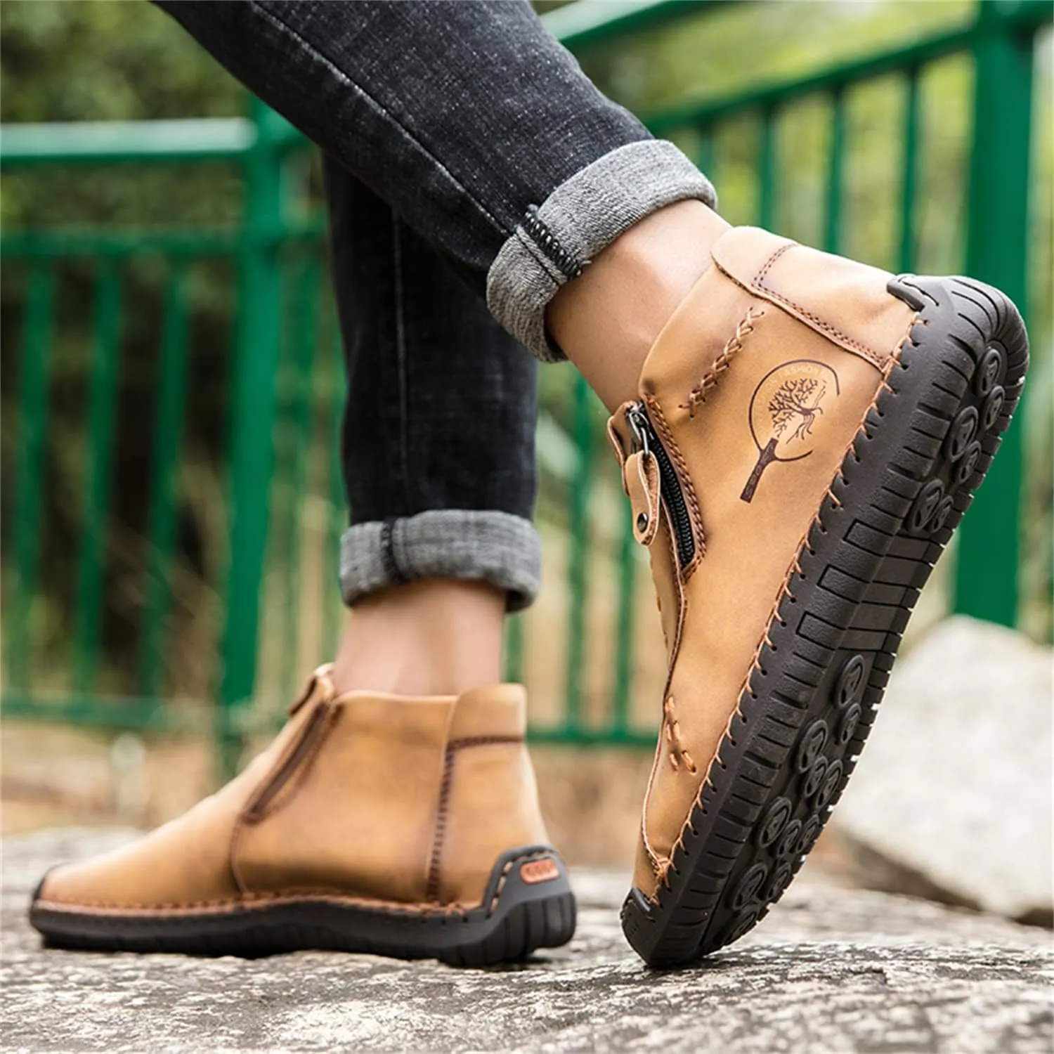 Medieval Boots Leather Renaissance Outdoor Casual Fashion Zipper Slip On Boots for Women Blue Green