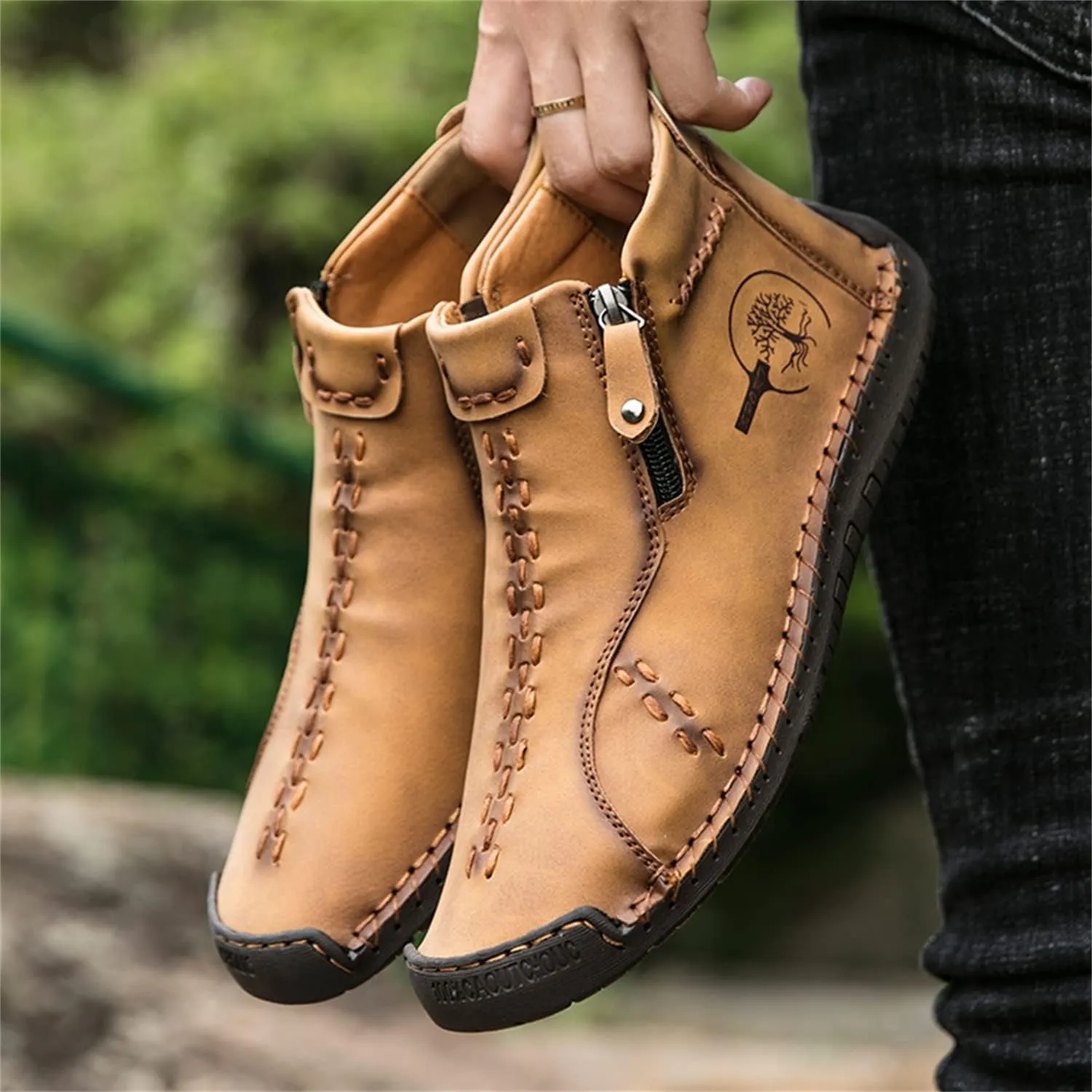 Medieval Boots Leather Renaissance Outdoor Casual Fashion Zipper Slip On Boots for Women Blue Green
