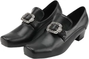 Men Retro Loafers Metal Square Buckle Formal Shoes Halloween Cosplay Shoes
