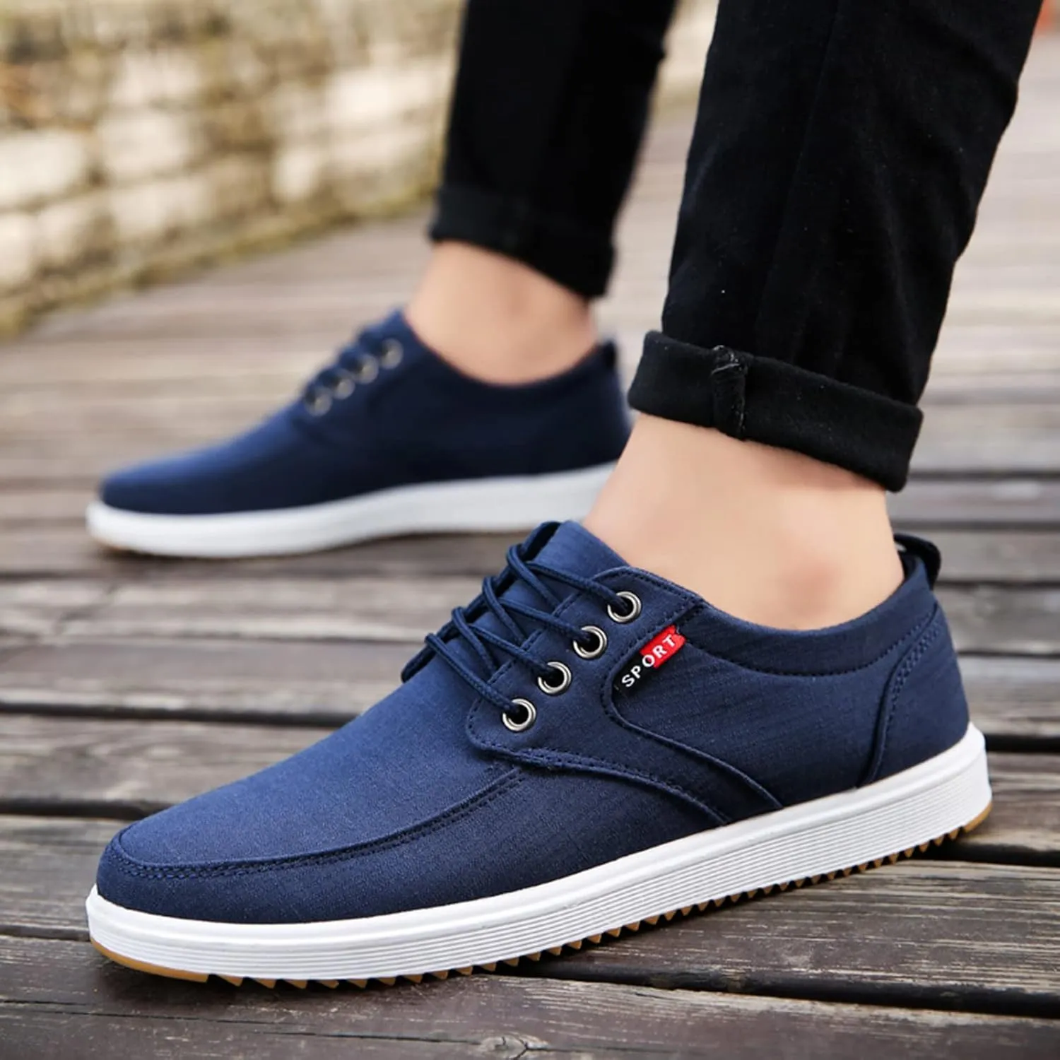 Men Shoes Fashion Canvas High Soled Canvas Sports Casual Shoes for Men Sneaker Storage Boxes Sneaker