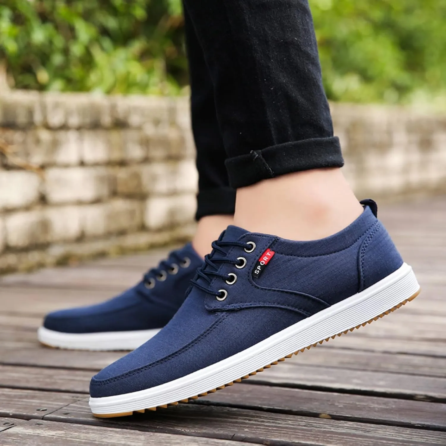 Men Shoes Fashion Canvas High Soled Canvas Sports Casual Shoes for Men Sneaker Storage Boxes Sneaker