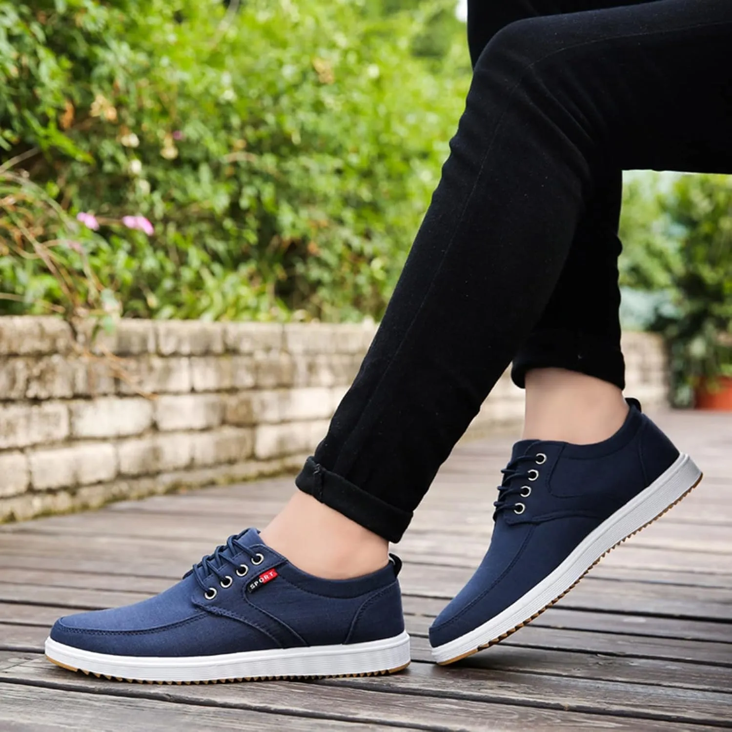 Men Shoes Fashion Canvas High Soled Canvas Sports Casual Shoes for Men Sneaker Storage Boxes Sneaker
