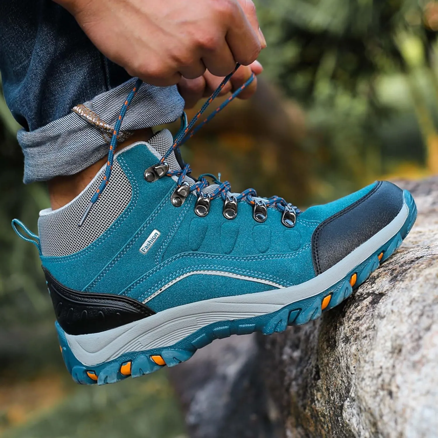 Mens And Womens Anti Slip And Wear Resistant Lace Up Hiking Boots Comfortable And Breathable Walking Boots Rubber Soles Scenic Spots Tourist Boots Couple Park Walking Boots Rock Climbing Boots