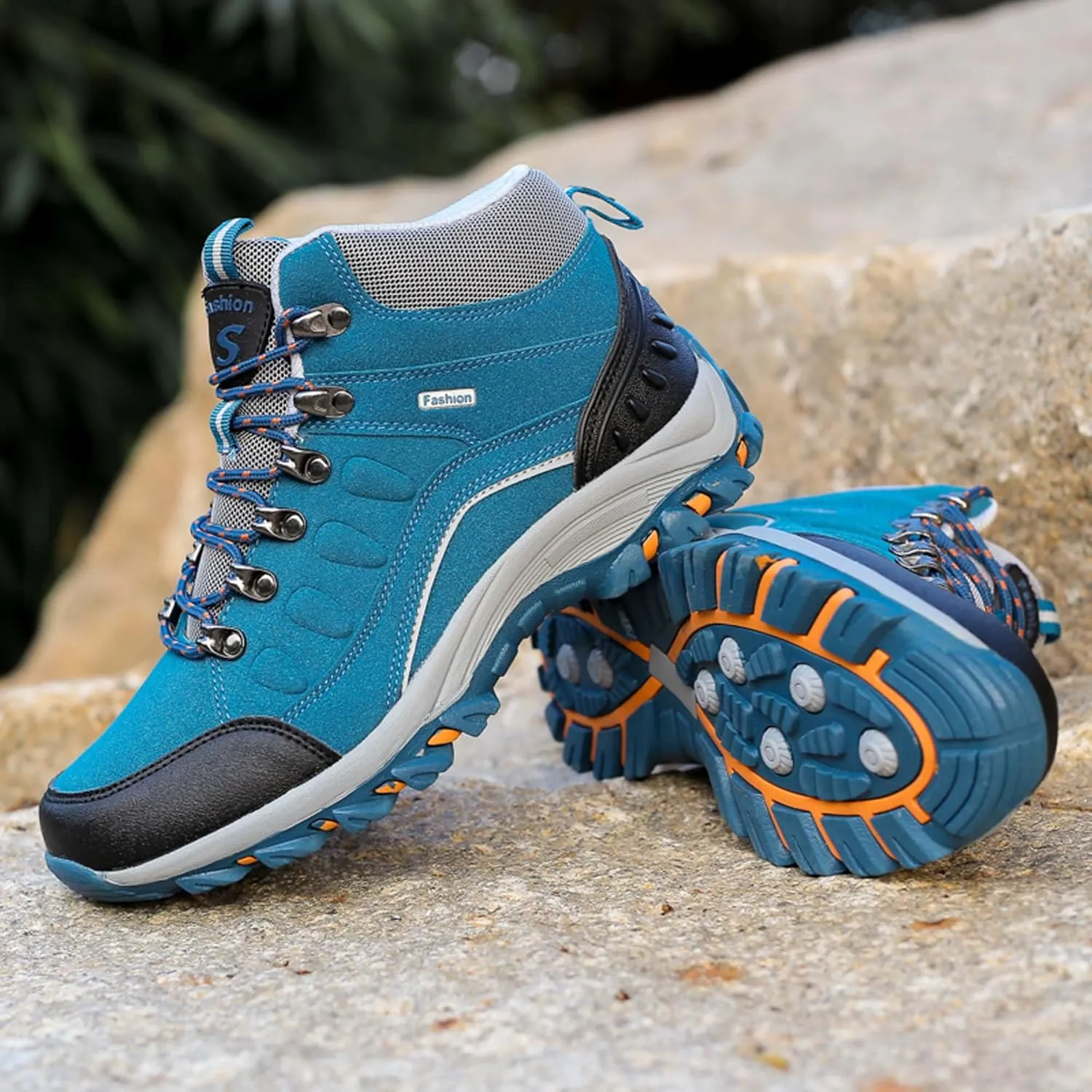 Mens And Womens Anti Slip And Wear Resistant Lace Up Hiking Boots Comfortable And Breathable Walking Boots Rubber Soles Scenic Spots Tourist Boots Couple Park Walking Boots Rock Climbing Boots