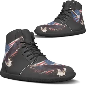 Men's Barefoot Shoes Wide Toe Box Fashion Sneakers PU Leather High Top Boots Comfortable Casual Travel Shoes Laces Outdoor Shoes US Size 5-14