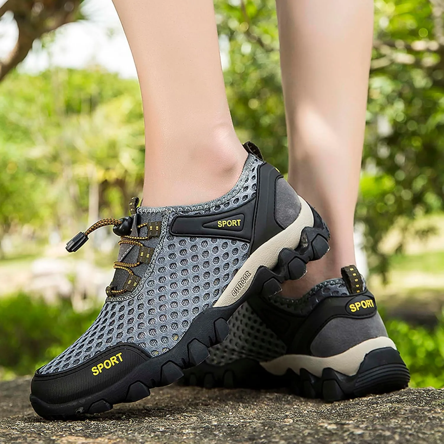 Men's Casual Walking Sandals Non-slip Off-road Hiking Shoes Beach Swimming Fishing Quick Drying Water Shoes Men's Summer Sandals