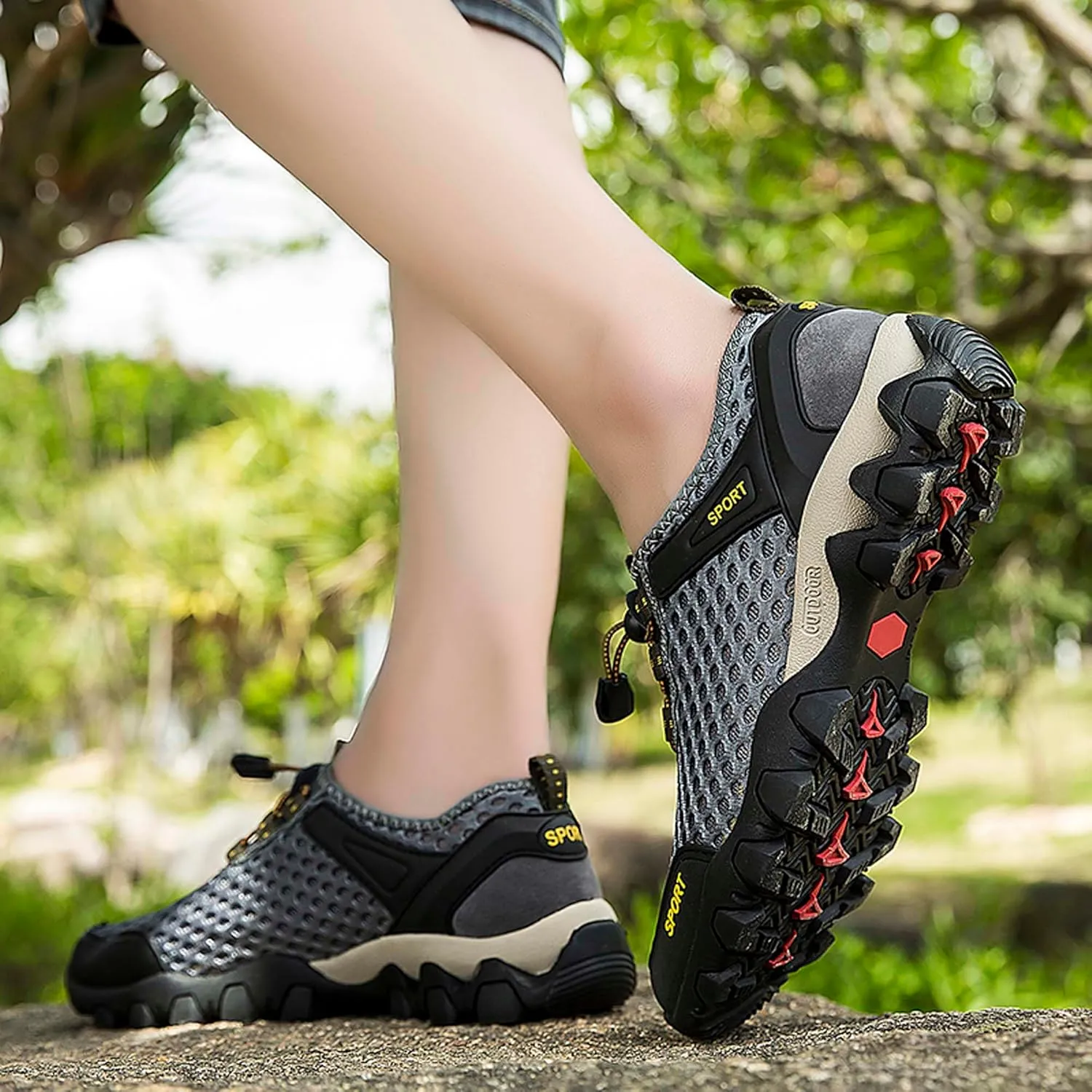 Men's Casual Walking Sandals Non-slip Off-road Hiking Shoes Beach Swimming Fishing Quick Drying Water Shoes Men's Summer Sandals