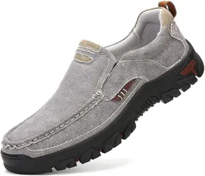 Men's Denim Cloth Platform Penny Loafers Comfor Round Toe Slip on Hands-Free Light Casual Sneakers Stylish Breathable Walking Deck Shoes