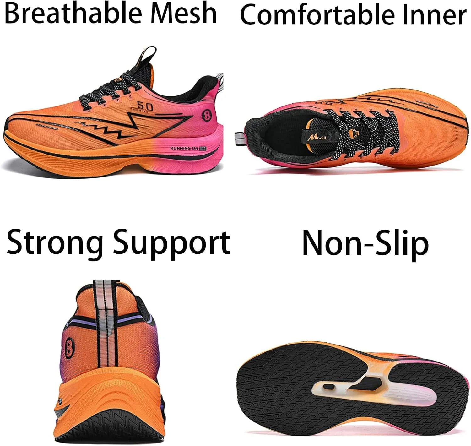 Mens Fashion Breathable Mesh Lace-Up Platform Sneakers Casual Low Top Non-Slip Chunky Outdoor Sports Shoes for Gym Sports Tennis Jogging