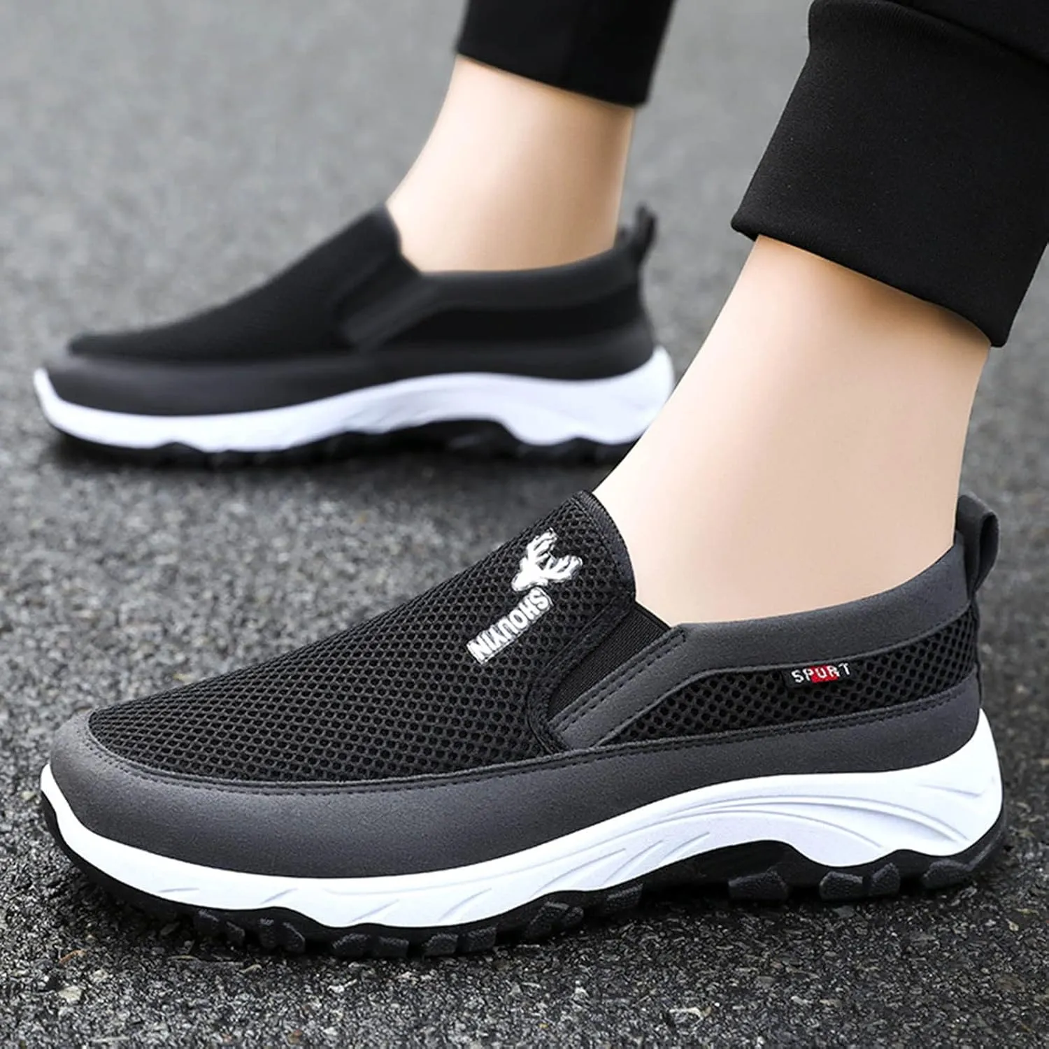Men's Fashion Sneakers Men's Sneakers Slip on Shoe for Men Sneaker for Men Breathable Lightweight Sneaker