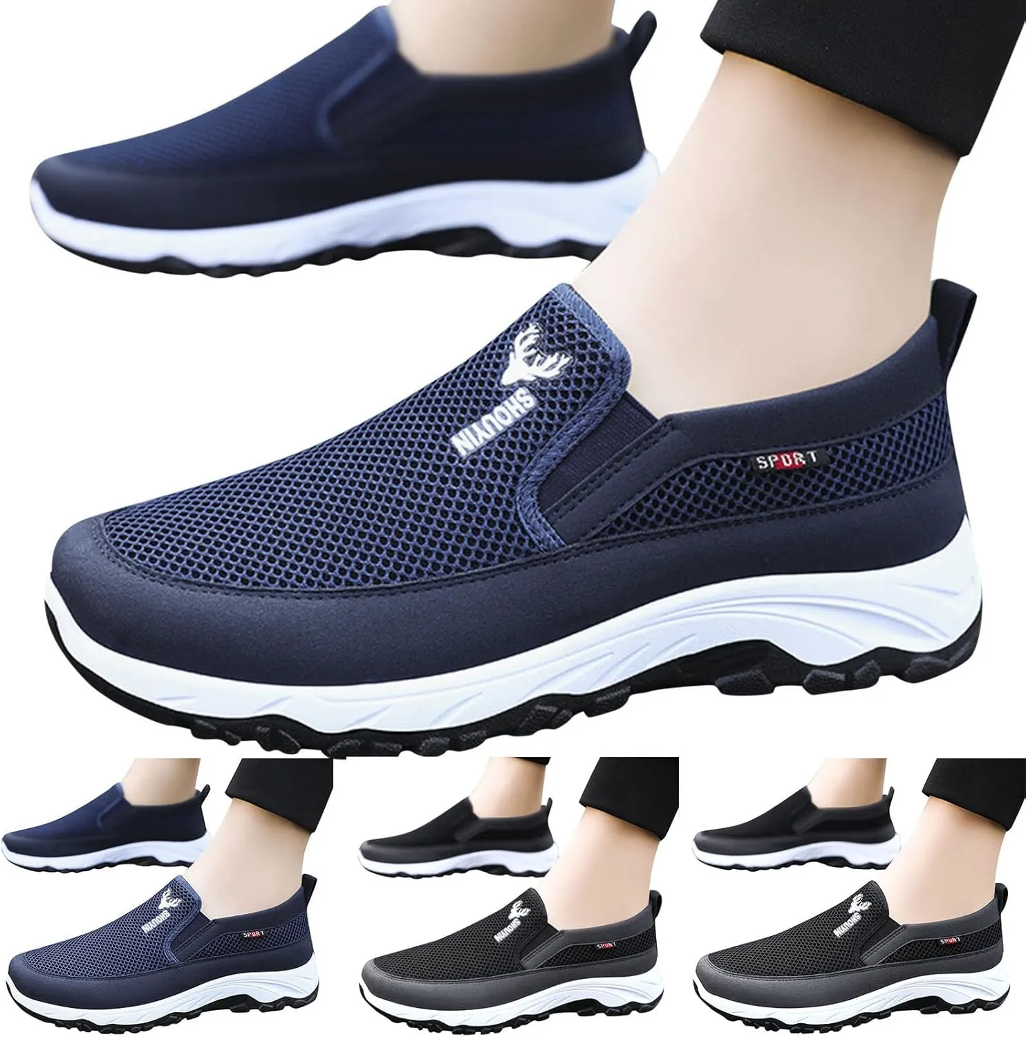 Men's Fashion Sneakers Men's Sneakers Slip on Shoe for Men Sneaker for Men Breathable Lightweight Sneaker