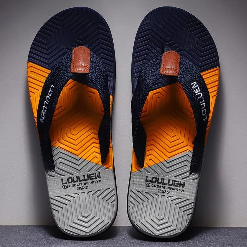 Men's fashionable set of casual sandals - comfortable outdoor summer, spring and autumn, round-toe PVC sole, lightweight and breathable fabric upper, beach shoes
