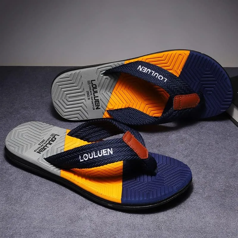 Men's fashionable set of casual sandals - comfortable outdoor summer, spring and autumn, round-toe PVC sole, lightweight and breathable fabric upper, beach shoes