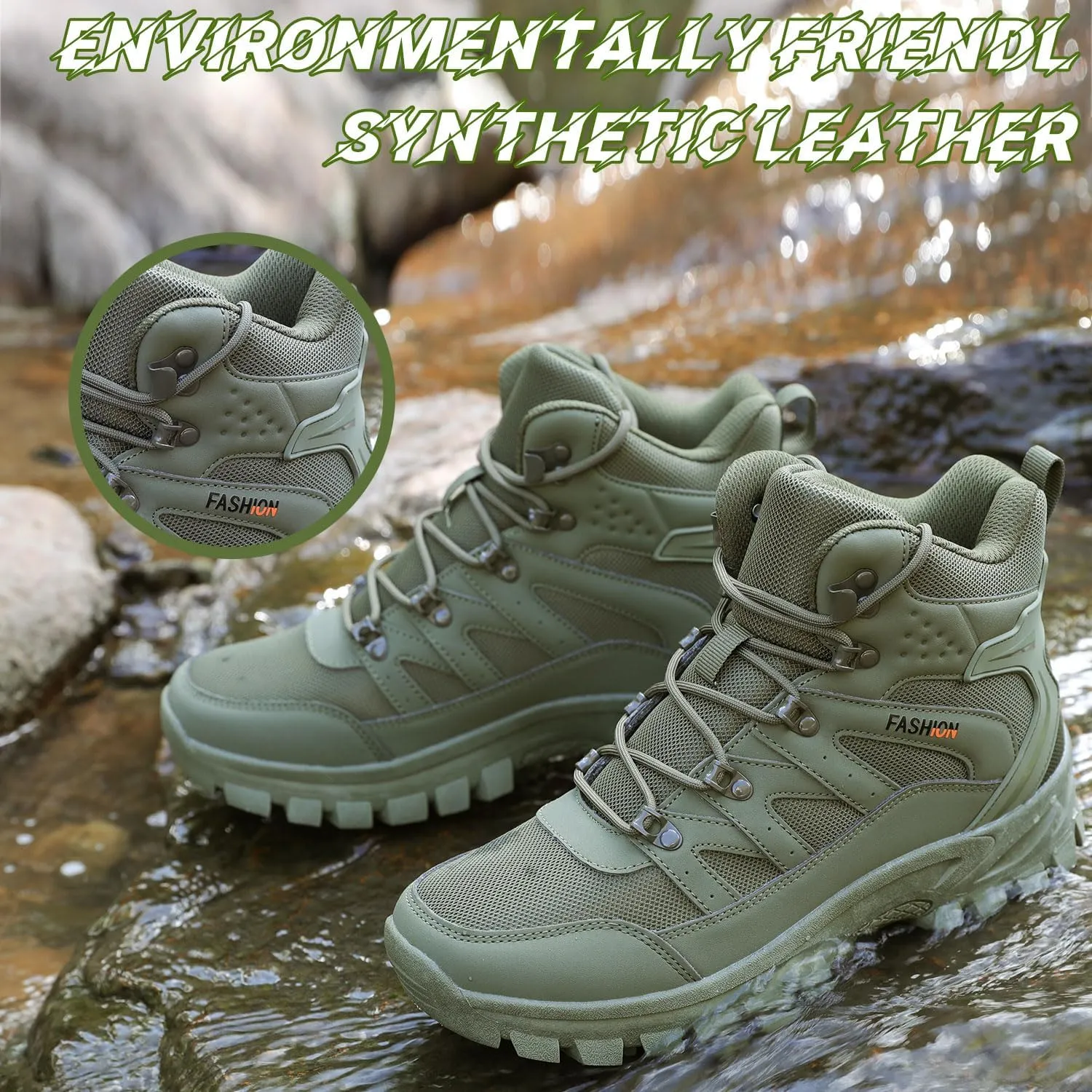 Men's Hiking Boots Hiking Shoes,Waterproof Outdoor Trekking Backpacking Mountaineering Boots 8061