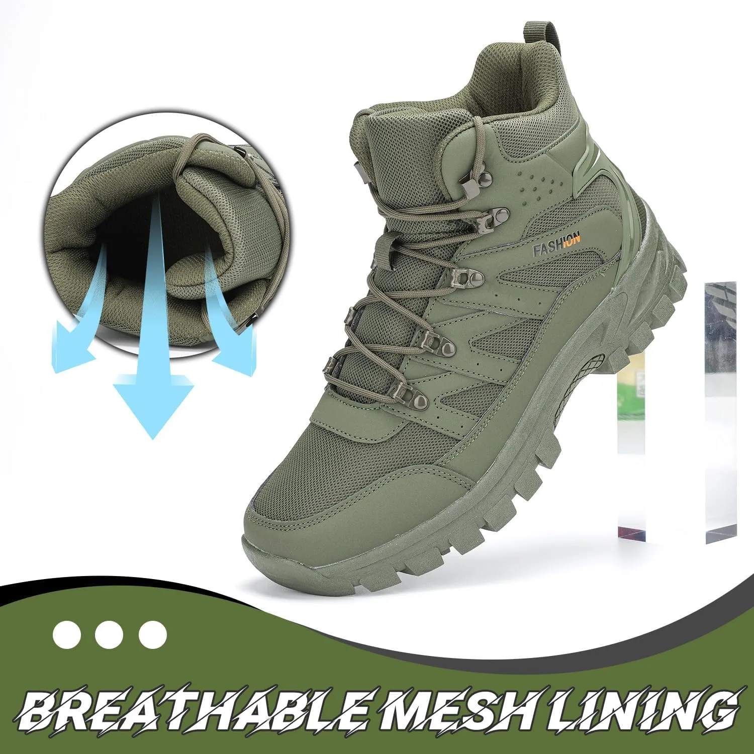 Men's Hiking Boots Hiking Shoes,Waterproof Outdoor Trekking Backpacking Mountaineering Boots 8061
