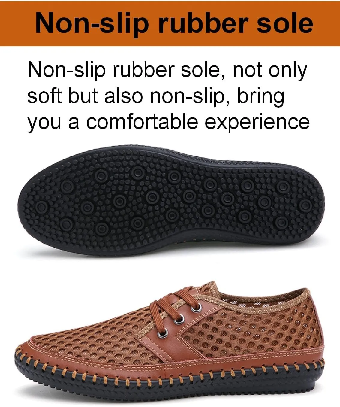 Mens Mesh Breathable Loafers Summer Casual Walking Shoes Lightweight Slip-On Honeycomb Hiking Boat Shoes Lace Up