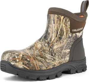 Men's Rain Boots Waterproof Garden Shoes, Ankle Rubber Work Boots, Camp Outdoor Snow Mud Boots for Farming, Hunting, Lawn Work, Size 7-14