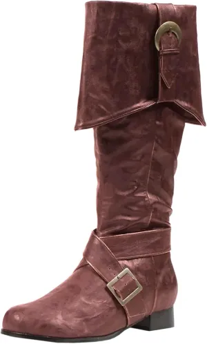Mens Renaissance Boots Medieval Pirate Boots Halloween PU Leather Costume Boot Gothic Cosplay Shoes