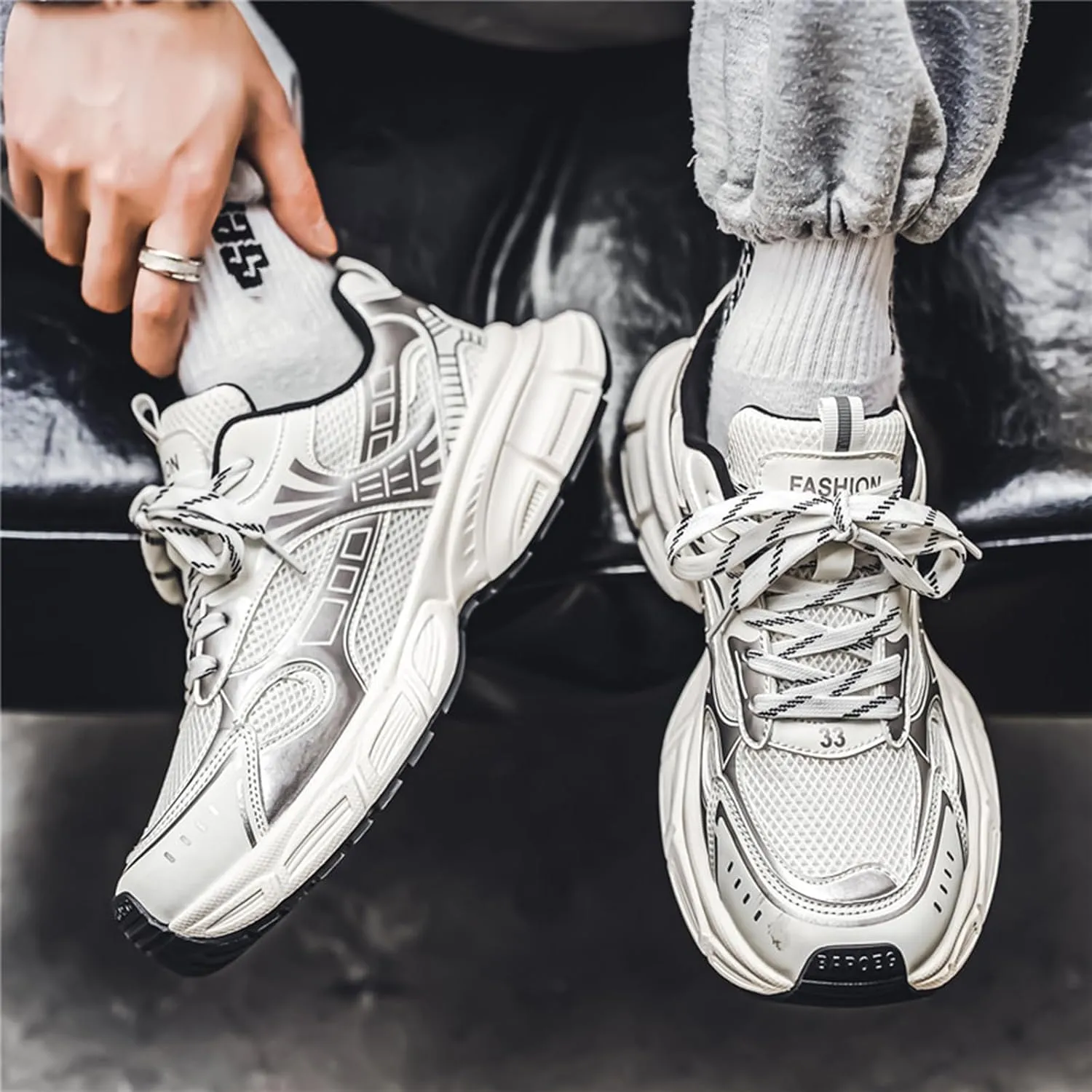 Mens Running Shoes Tennis Walking Shoes Chunky Sneakers Workout Casual Athletic Shoes