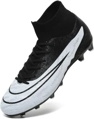 Men’s Soccer Shoes Cleats Football Boots Professional Training Outdoor Indoor Sneaker High-Top Spike Breathable Athletic
