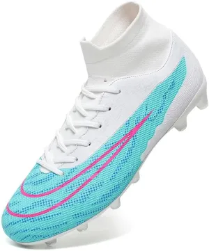 Men’s Soccer Shoes Cleats Football Boots Professional Training Outdoor Indoor Sneaker High-Top Spike Breathable Athletic