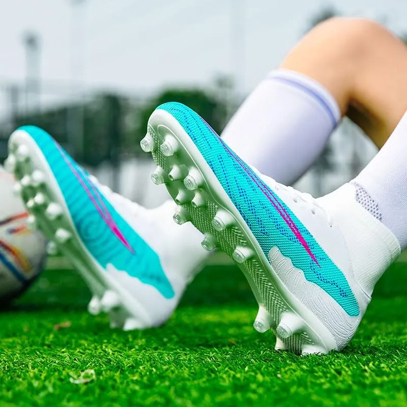 Men’s Soccer Shoes Cleats Football Boots Professional Training Outdoor Indoor Sneaker High-Top Spike Breathable Athletic