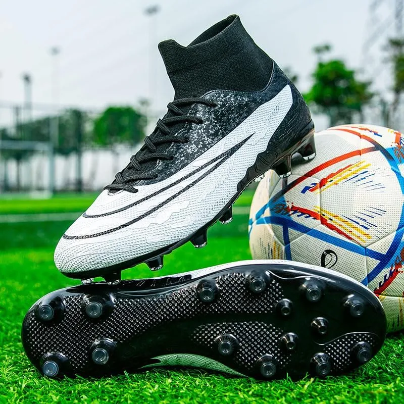 Men’s Soccer Shoes Cleats Football Boots Professional Training Outdoor Indoor Sneaker High-Top Spike Breathable Athletic