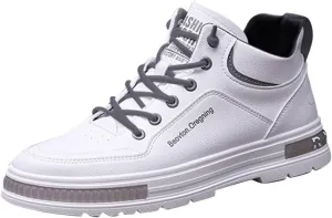 Men's Solid Color Casual Flat Leather Shoes Fashion Lace Up Loafers Sneaker Crease Shield Men Shoes