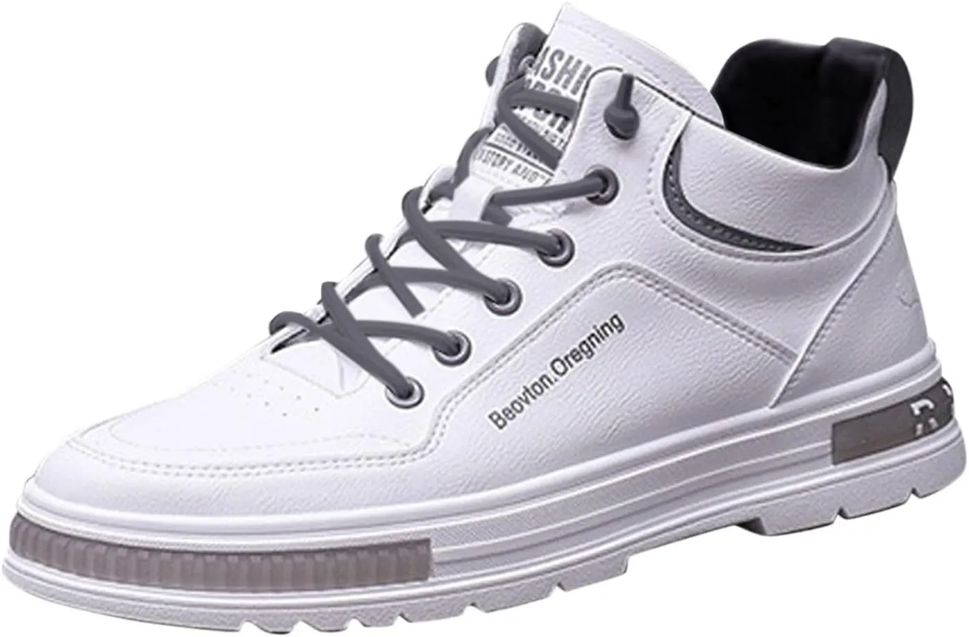 Men's Solid Color Casual Flat Leather Shoes Fashion Lace Up Loafers Sneaker Crease Shield Men Shoes