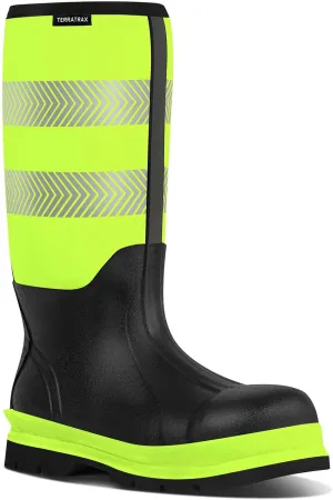 Men's Steel Toe Muck Work Boots – Reflective, Puncture Proof, Oil & Slip Resistant, Rubber & Neoprene, Breathable Safety Boots for Construction, Roadwork, Industrial & Heavy Duty