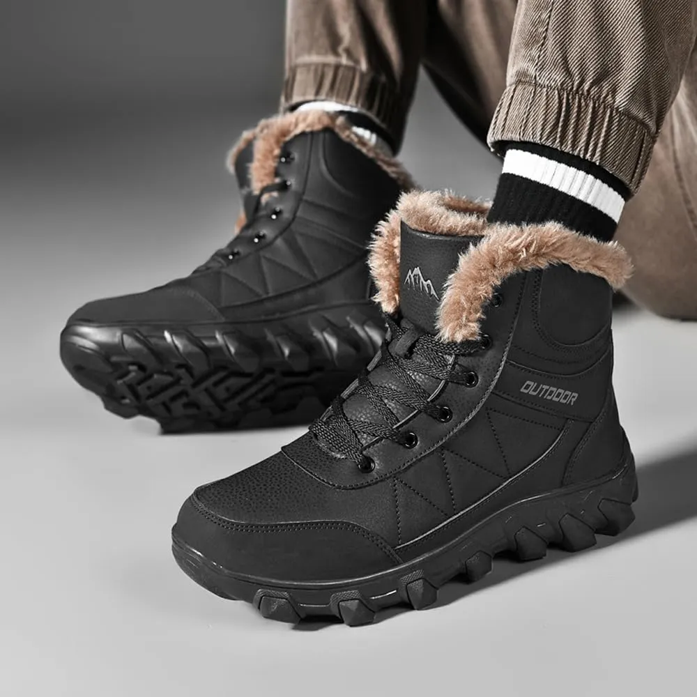 Men's Warm Snow Boots for Trekking: Comfort Winter Hiking Boots for Outdoor - Non Slip Cold Weather Shoes for Male