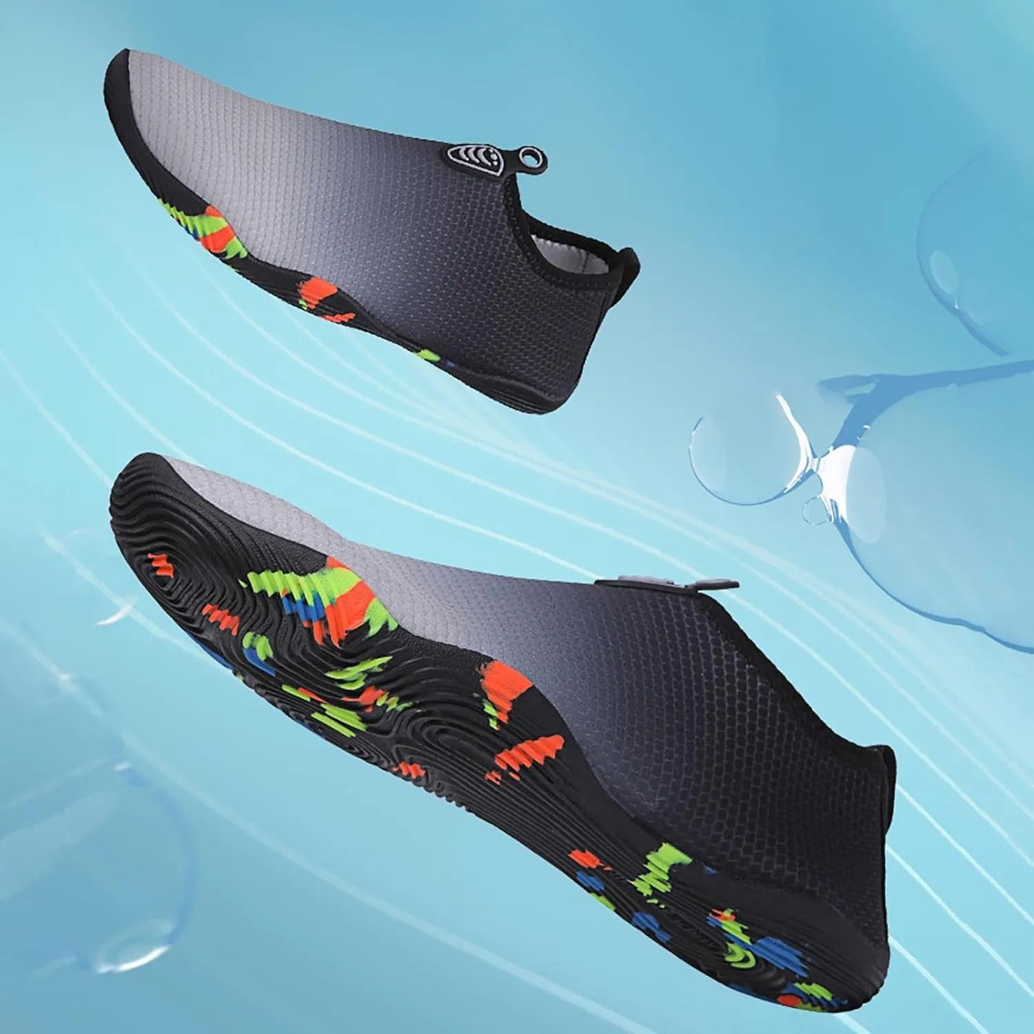 Mens Water Shoes Wide Width Breathable Barefoot Shoes Wide Feet Beach Sports Quick Dry for Boating Fishing Diving Surfing