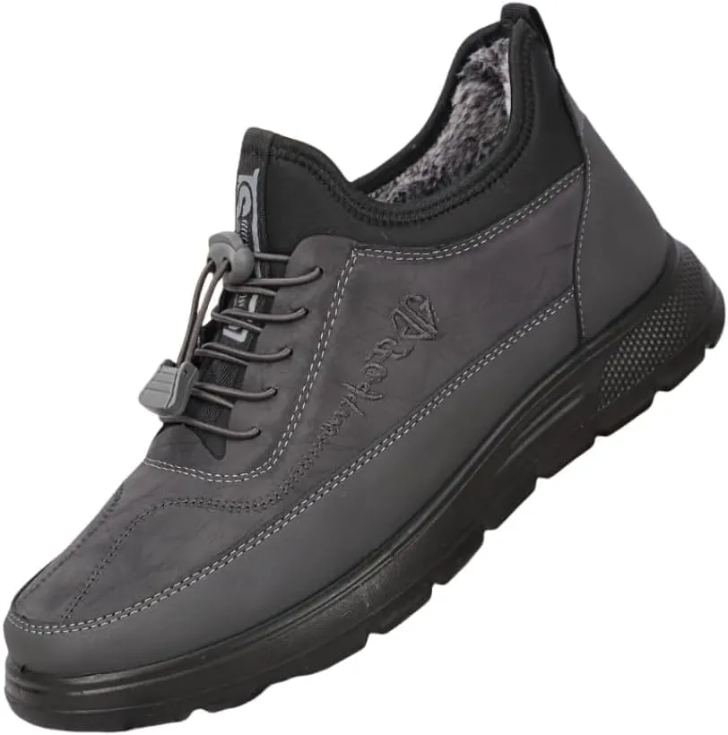 Men's Winter Warm Fleece Lined Sneakers Waterproof Slip-on Fur Warm Men's Shoes Comfortable Casual Sneakers