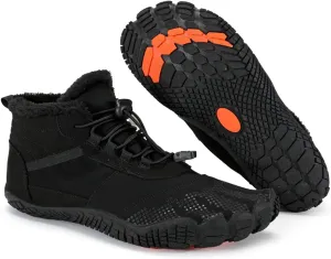 Mens Womens Snow Boots Barefoot Shoes Waterproof Wide Toe Box Shoes Minimalist Zero Drop Sole Cotton Boots Sneakers