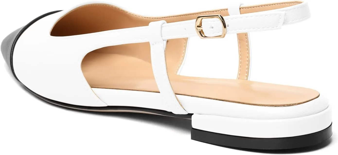 Mettesally Women's Pointed Toe Ballet Flat Shoes Cap Toe Classic Ballet Flats Walking Shoes Casual Formal Slip-On Flat Dress Shoes