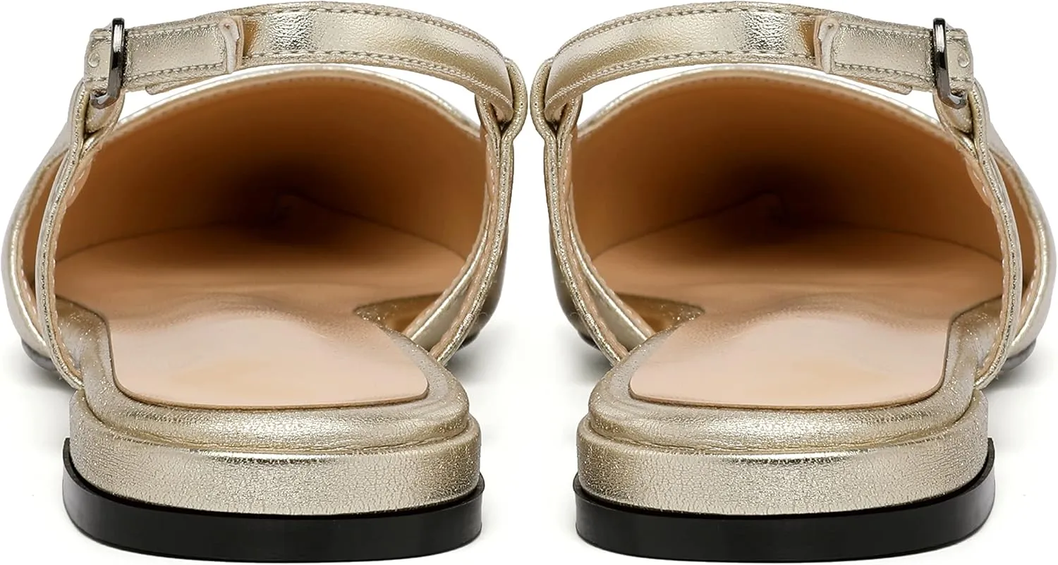 Mettesally Women's Pointed Toe Ballet Flat Shoes Cap Toe Classic Ballet Flats Walking Shoes Casual Formal Slip-On Flat Dress Shoes