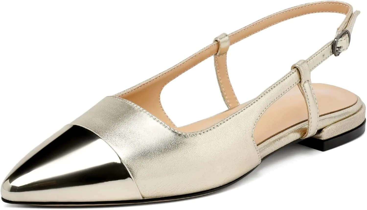 Mettesally Women's Pointed Toe Ballet Flat Shoes Cap Toe Classic Ballet Flats Walking Shoes Casual Formal Slip-On Flat Dress Shoes