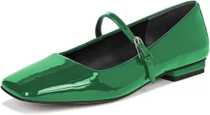 Milooey shoes Women's Closed Square Toe Mary Jane Flats Chunky Low Heels Adjustable Buckled Elegant Prom Party Formal Business Shoe Size 4-16 US