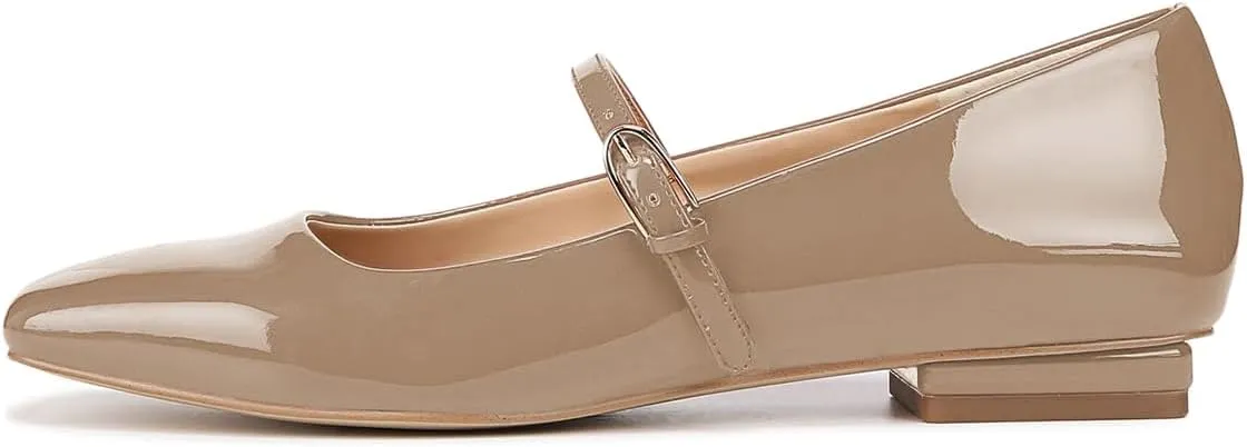 Milooey shoes Women's Closed Square Toe Mary Jane Flats Chunky Low Heels Adjustable Buckled Elegant Prom Party Formal Business Shoe Size 4-16 US