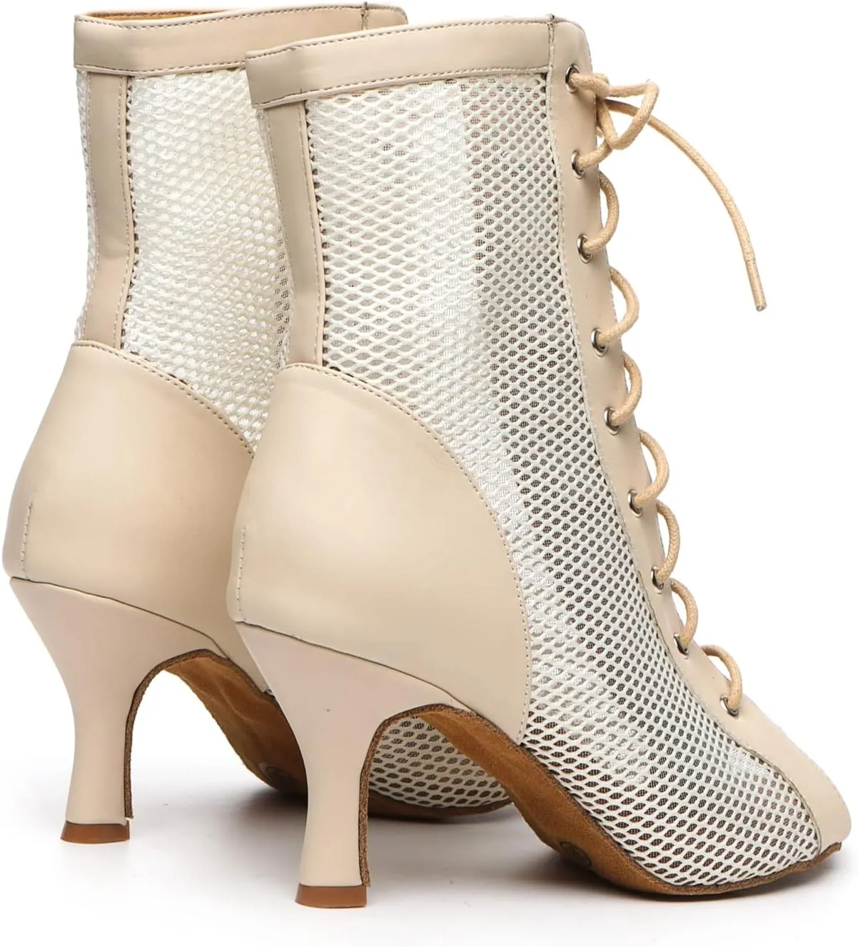 Minishion Sexy Dance Heels for Women Mesh Party Eveing Ankle Sandals Boots
