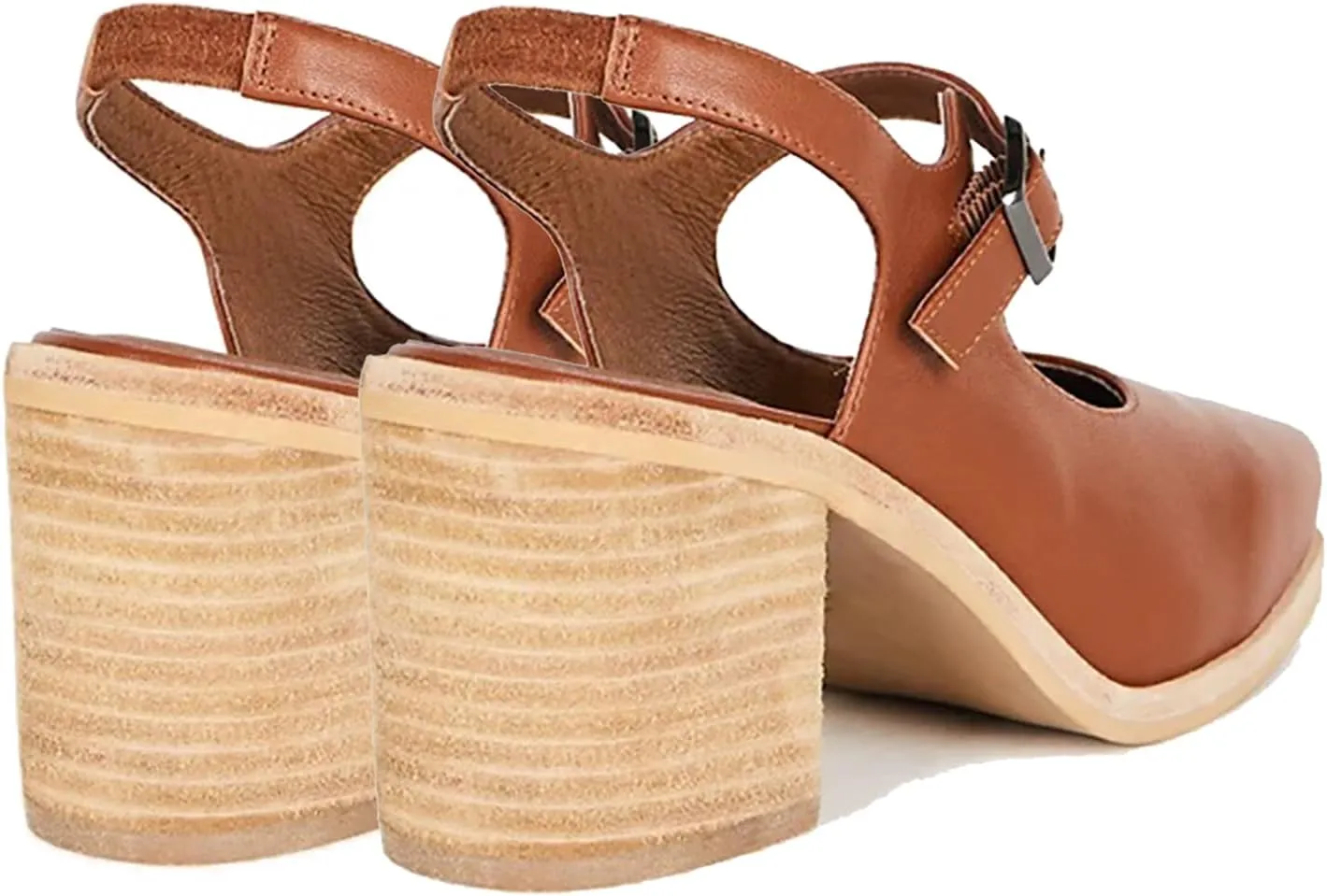 MOOMMO Women Block High Heel Slingback Mary Jane Pumps Platform Square Toe Ankle Buckle Strap Closed Toe Sandals 3 Inch Stacked Chunky Heel Dress Pumps Matte Retro Comfy Office Daily 4-11 M US