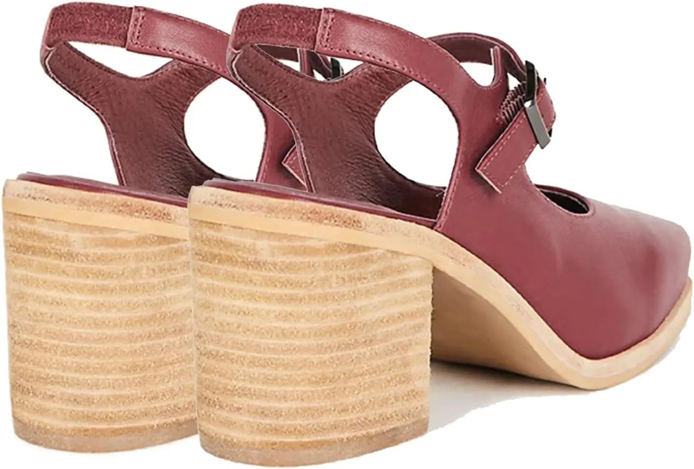 MOOMMO Women Block High Heel Slingback Mary Jane Pumps Platform Square Toe Ankle Buckle Strap Closed Toe Sandals 3 Inch Stacked Chunky Heel Dress Pumps Matte Retro Comfy Office Daily 4-11 M US